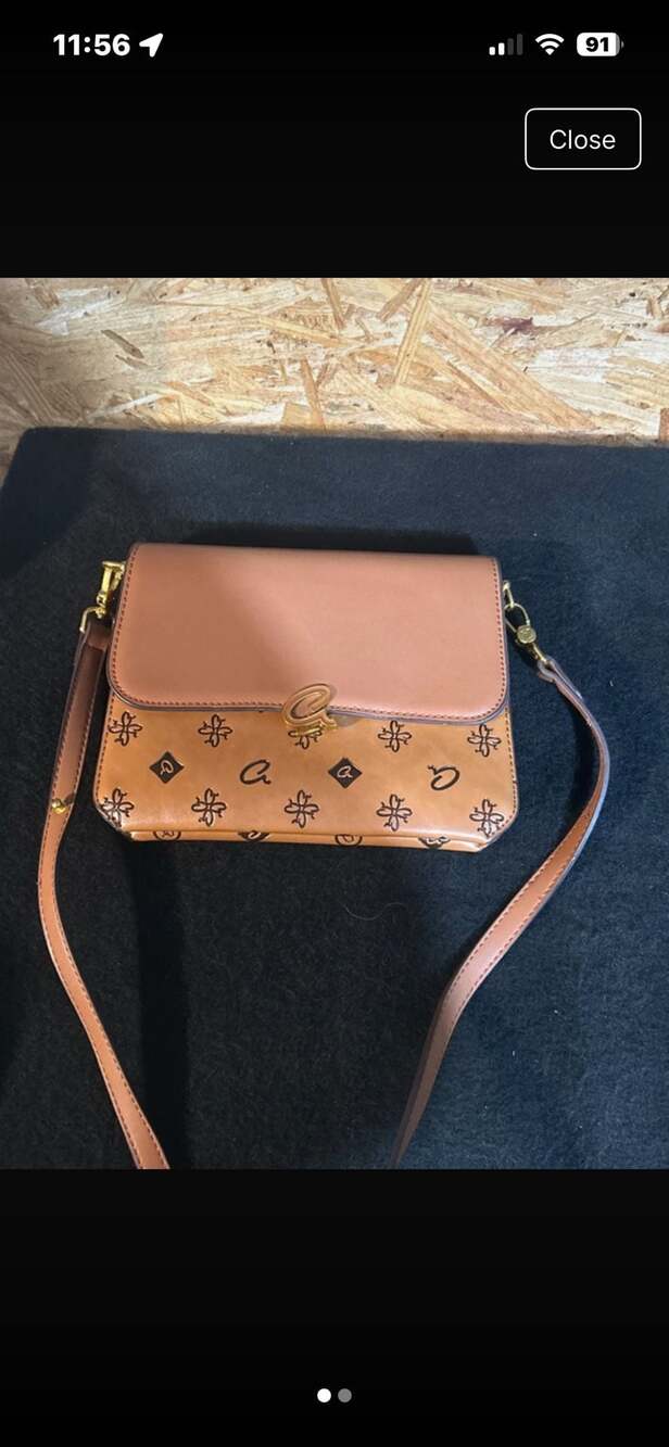 Axel Accessories Darcy Monogram Flap Crossbody Bag - Tan